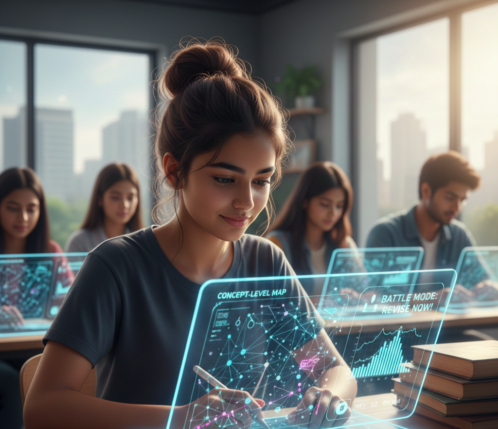 Student using upmarX for Smart Learning to crack the NEET.